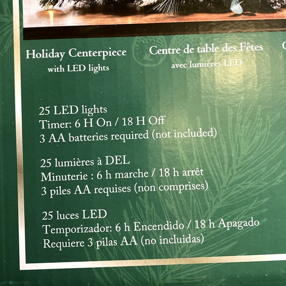 Brand new Holiday Centerpiece with LED lights, original package, never used. - Picture 5 of 7